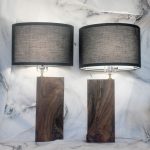 Live Edge Bocote Modern Geometry Lamps