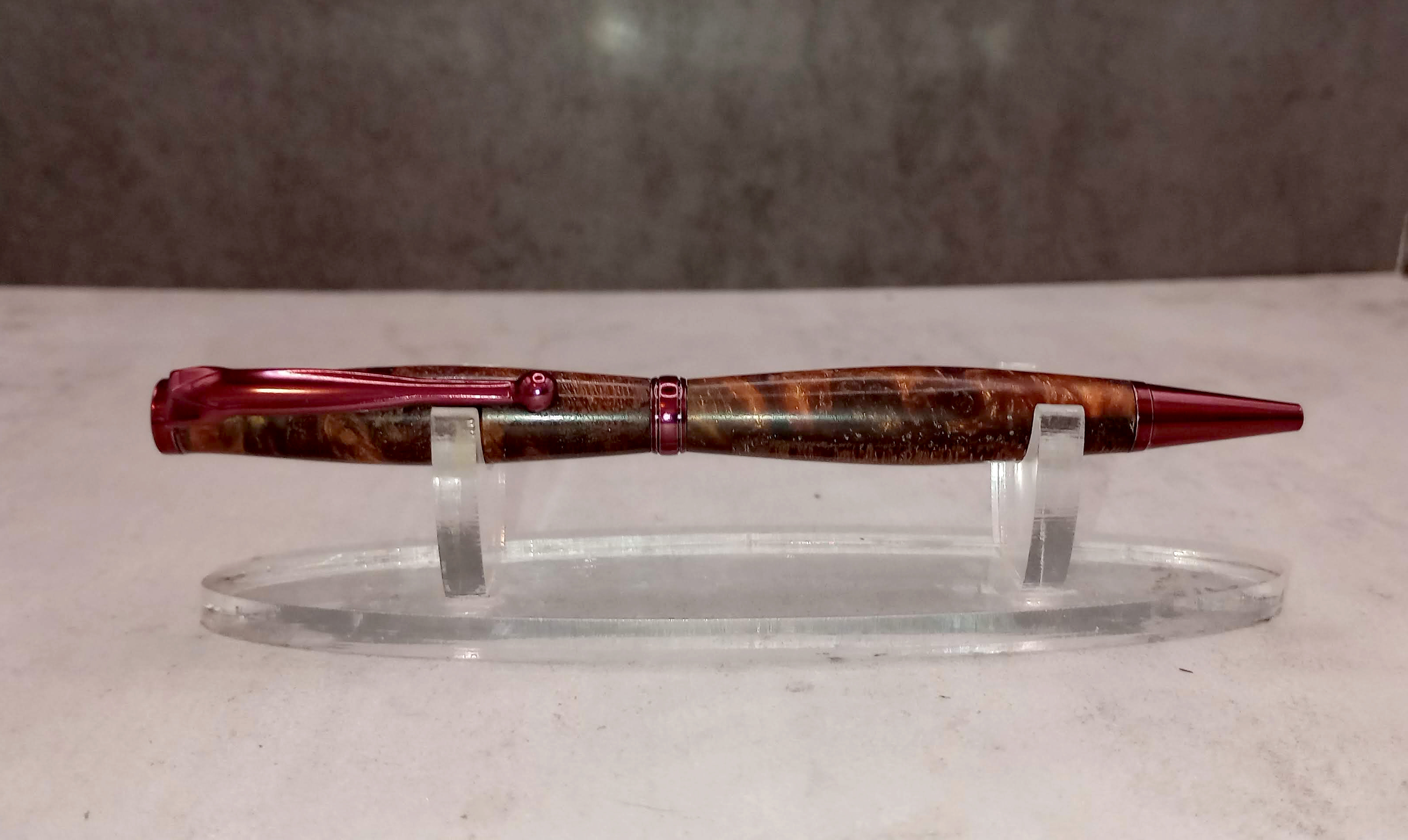 Color Bonus Slimline Fancy pen in red desert hybrid with Southwestern colors, combining arid landscape inspiration with ornate styling.