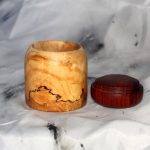 Small Box Elder Burl Bowl with Brazilian Cherry Lid