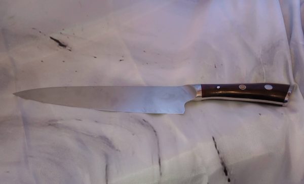 Handcrafted 8" Chef's Knives African Blackwood & Italian Olive Handles