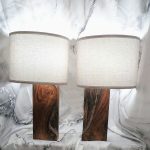 Live Edge Bocote Modern Geometry Lamps