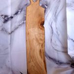 Handcrafted Maple Cheese Board with Live Edge and Curved Grain