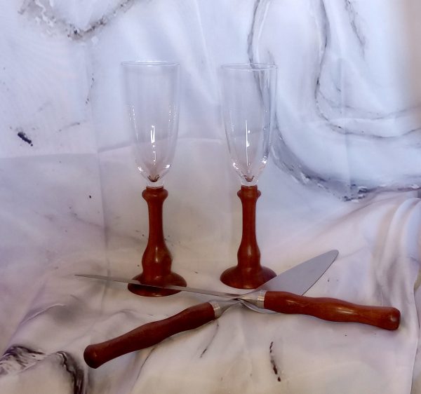 Padauk Wood Kitchen Set - Vibrant Orange Grain | Handcrafted Gift Collection