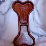 Padauk dog bone charcuterie set two-part serving tray with routed compartments, handcrafted African hardwood by Sarkanys Rising