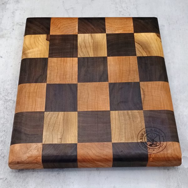 End Grain Cutting Board - Walnut Maple Checkerboard | Heirloom Kitchen Art - Image 2
