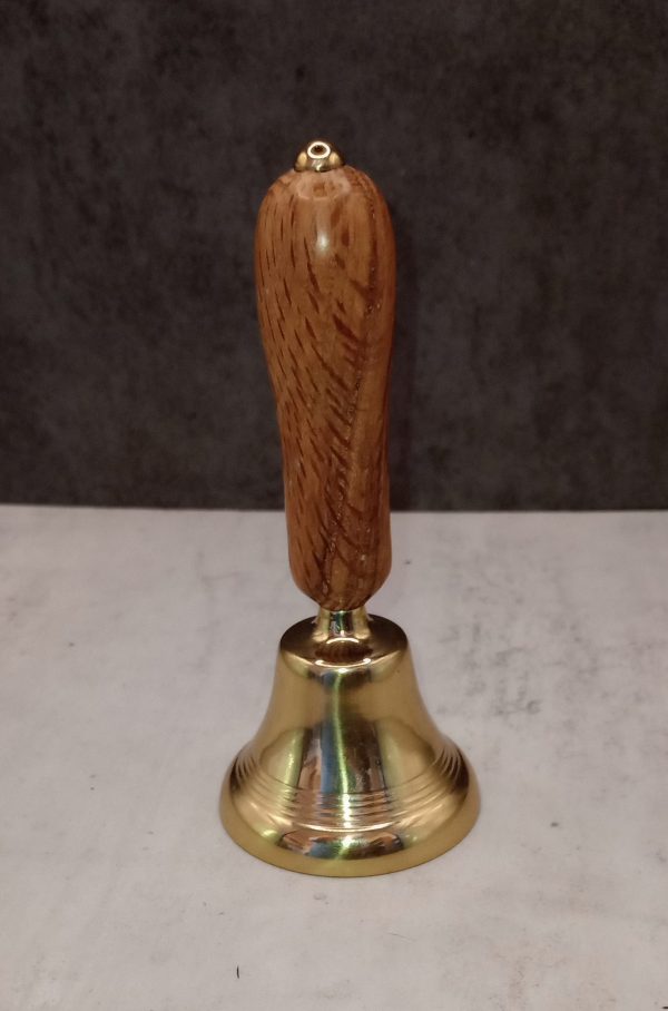 Beautiful Brass Bell with Turned Wood Handle