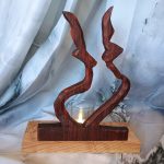 "Intensely" Candlelit Carving - Padauk & Oak Art Piece