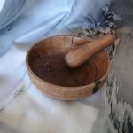 Enchanted Lightning Struck Cherry Mortar & Pestle with Moss Green Resin