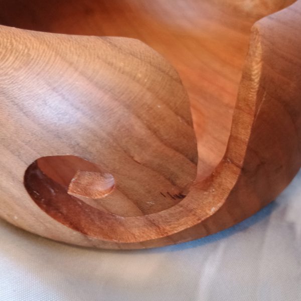 Exquisite Cherry & “Golden Walnut” Yarn Bowl with Artisan Epoxy Inlay - Image 4