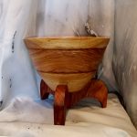 Canary Wood Wonder Bowl with Padauk Stand