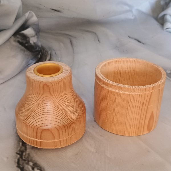 Fruitwood Taper Candleholders with Secret Stash - Image 3