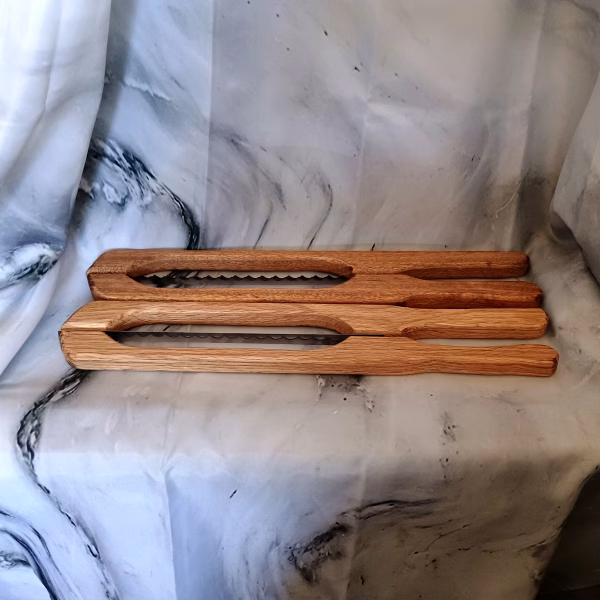 Bow knives crafted from oak and brushbox – bold contrasting woodwork