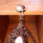 Example of purse holder in use – wooden design keeping essentials secure and stylish