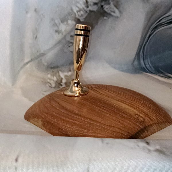 Luxurious 24K Gold & Teak Desk Pen Holders - Image 4