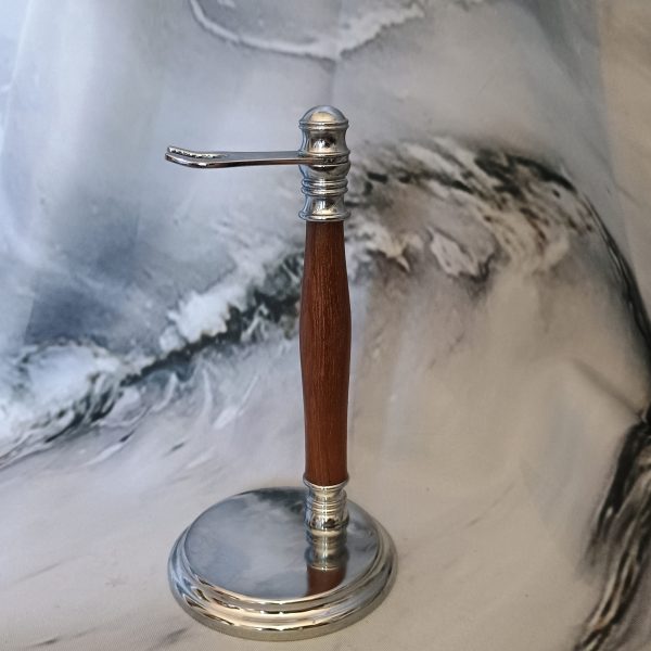 Luxurious Teak & Chrome Gillette Razor and Stand - Image 4
