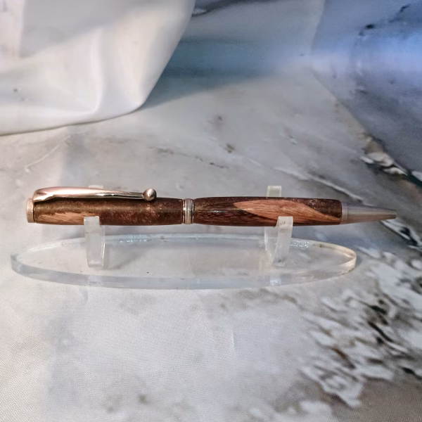 Slimline fancy pen in antique copper with metal blend hybrid barrel – artisan-crafted detail