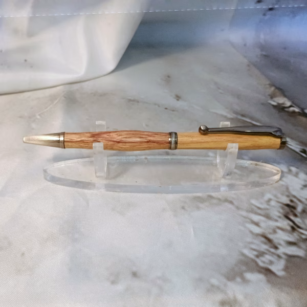 Slimline pencil in antique gunmetal with vibrant canary wood and contrasting finish