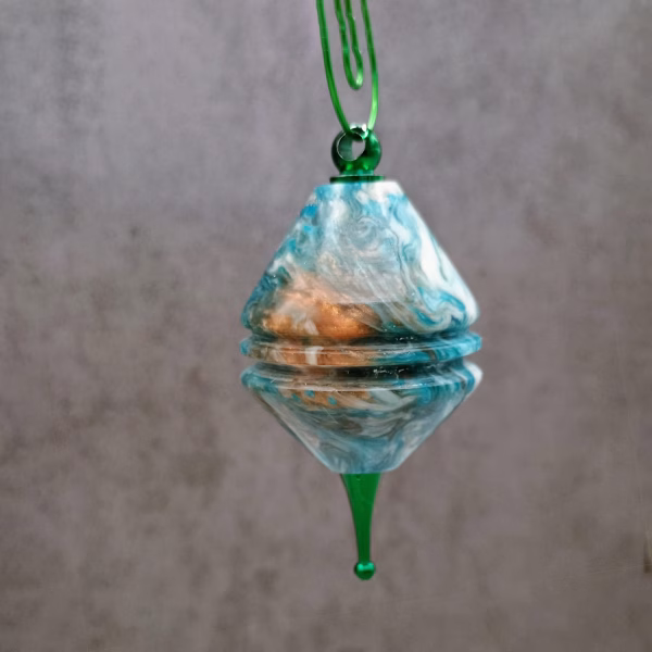 Large Resin Ornaments - Hand-Turned Holiday Art | Colorful Tree Treasures - Image 3