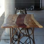 The tabletop! Arizona Sissoo and Copper shades of resin.