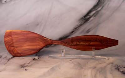 Cedar Cookie Spatula | Hand-Carved Flipper with Desert Landscape | Artisan Kitchen Tool