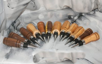 Hand-Turned Scrap Wood Bottle Stoppers | Artisan Hardwood Bar & Wine Gifts