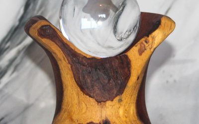 Palo Verde Crotchwood Crystal Ball Holder with Live Edge — One of a Kind
