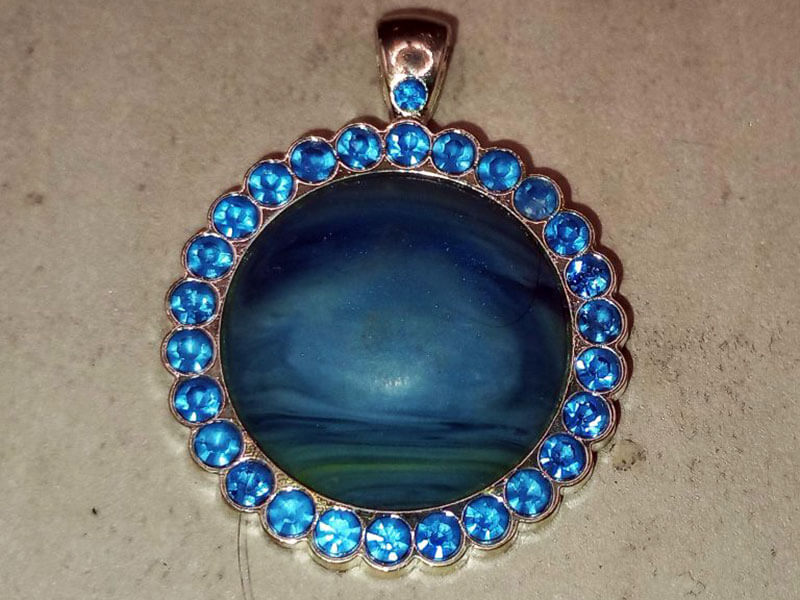 blue charm pendant