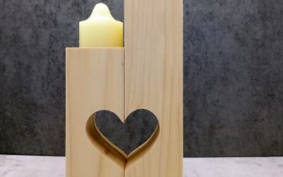 Reclaimed Pine Heart Candleholders