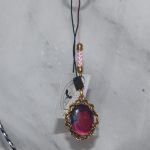 UV Resin Gold Tone & Pink Keychain Trinket