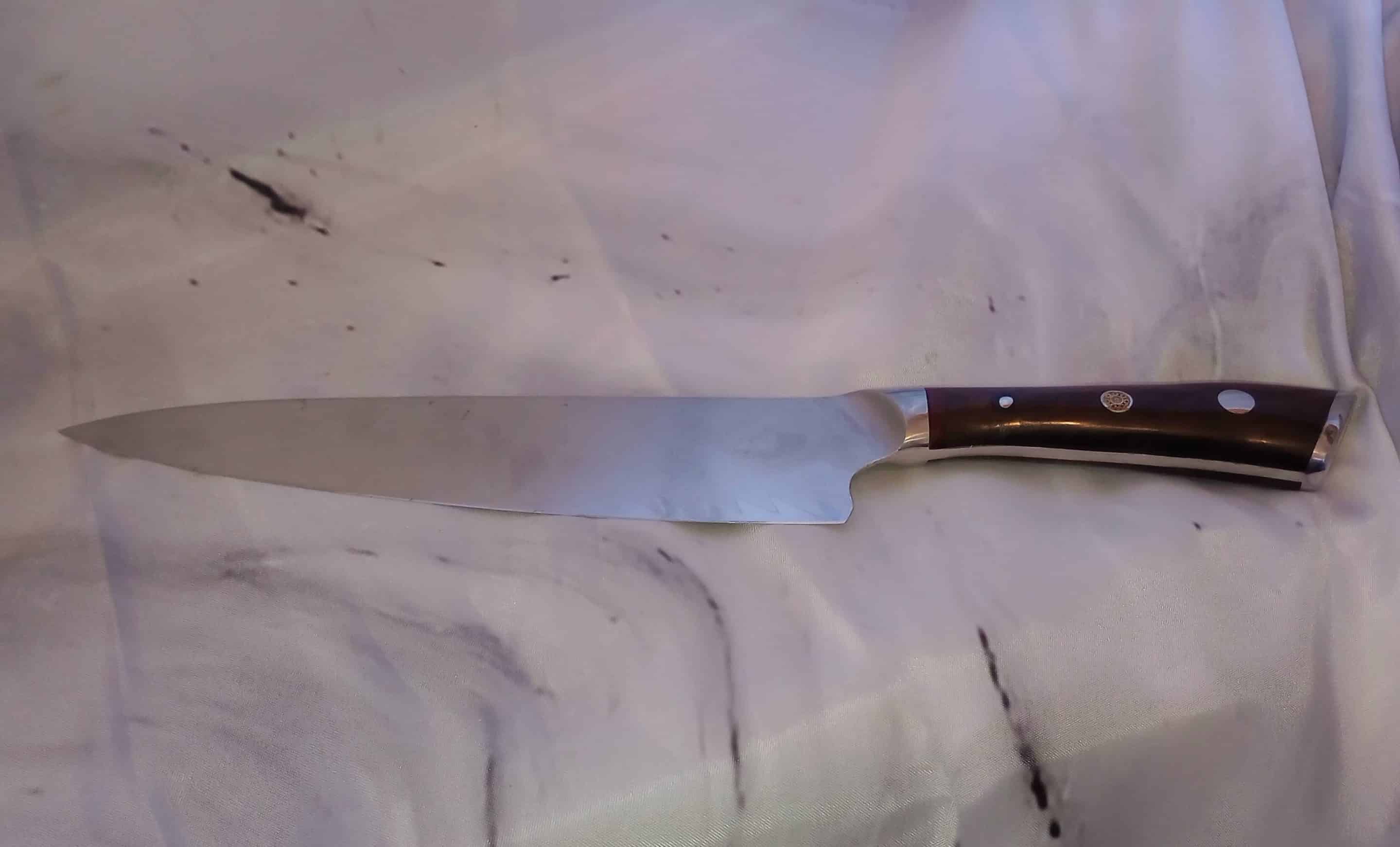Handcrafted 8" Chef's Knives African Blackwood & Italian Olive Handles